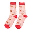 Socks Bamboo Xmas Sloths dusky pink