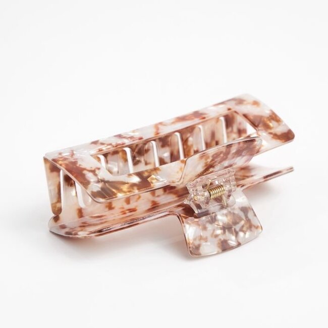 Hair Claw Clip Marbeled cream/gold