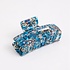 Red Cuckoo Hair Claw Clip Square Marbeled turquoise