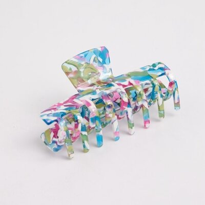 Red Cuckoo Hair Claw Clip Marbeled multicolour