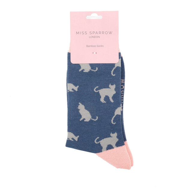 Socken Bamboo Cats navy