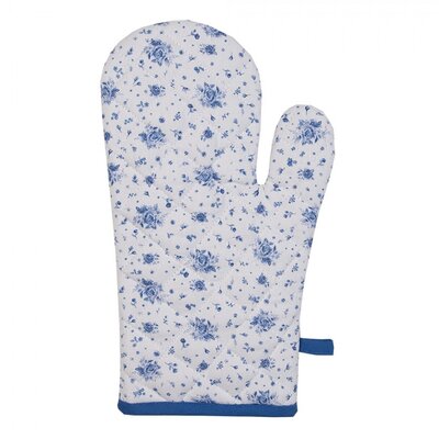 Clayre & Eef Ofenhandschuh Roses white/blue