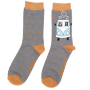 Miss Sparrow Männer-Socken Bamboo Road trip Cats grey