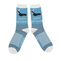 Miss Sparrow Mens Socks Bamboo Birthday Sausage Dogs sky