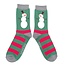 Miss Sparrow Männer-Socken Bamboo Snowmen stripes green