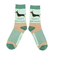 Miss Sparrow Socks Bamboo Birthday Sausage Dog mint