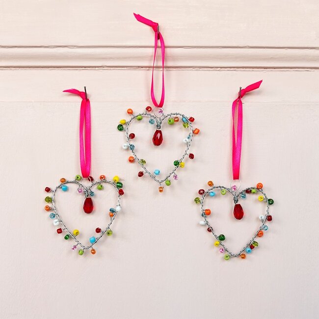 Heart Decoration beaded 5 x 5 cm