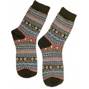 Joya Socken Men Wollmix Fairisle green