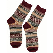 Joya Socks Men Wollmix Fairisle deep red