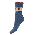 Joya Socks Woolmix Band & Flowers blue