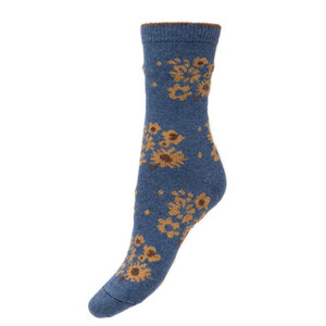 Joya Socken Wollmix Sunflowers blue