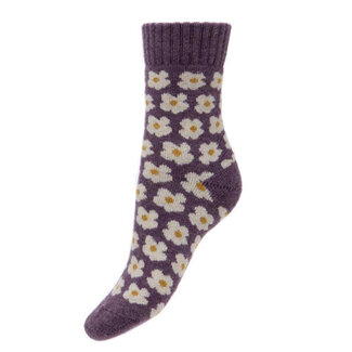 Gemjar Socks Woolmix Daisies purple