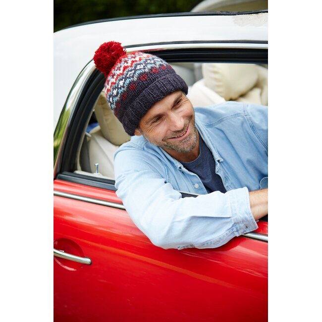 Mens Beanie Bobble Clifden red