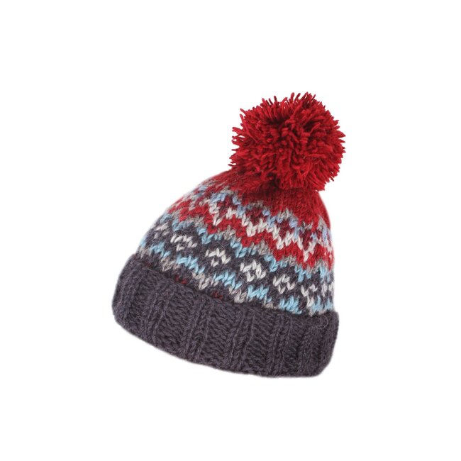 Mens Beanie Bobble Clifden red