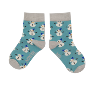 Miss Sparrow Kindersocken Bamboo Boys Snowmen teal  2-3Y