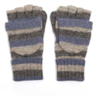 Pure & Cozy Gloves Stripes grey