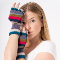 Pure & Cozy Gloves Stripes multicolour blue