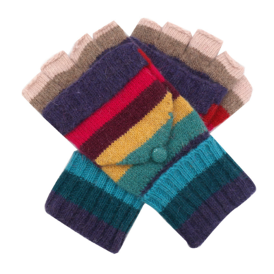 Pure & Cozy Gloves Stripes multicolour beige