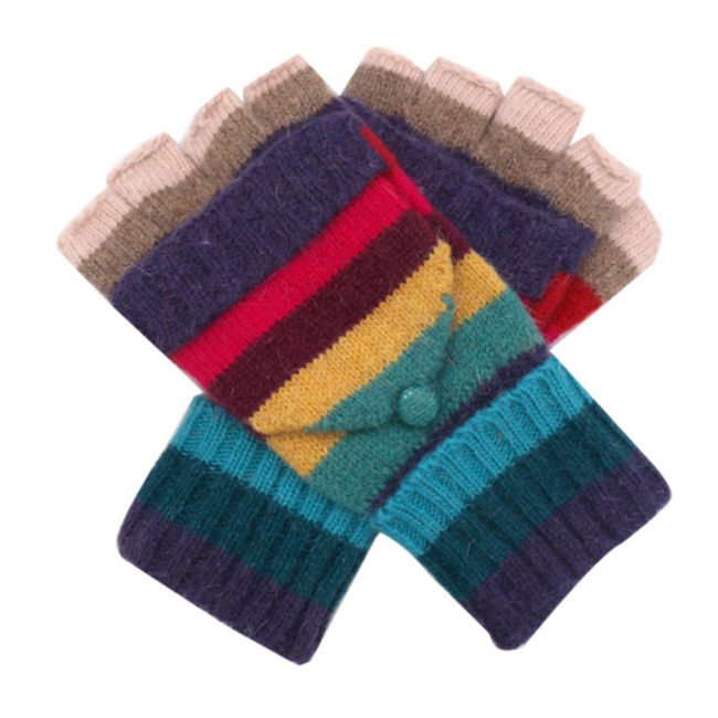 Handschuhe Stripes multicolour beige