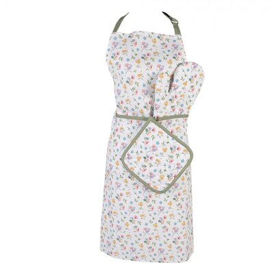 Clayre & Eef Kitchen apron Little Flowers green