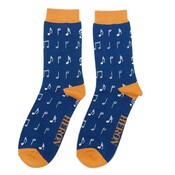 Miss Sparrow Männer-Socken Bamboo Music navy