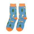 Miss Sparrow Socken Bamboo Fox in the Woods denim