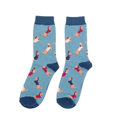 Miss Sparrow Socken Bamboo Sausage Dogs Pals denim