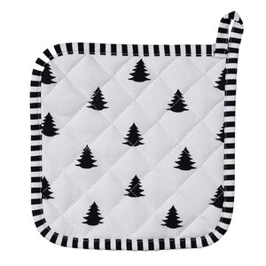 Clayre & Eef Topflappen Trees black/white