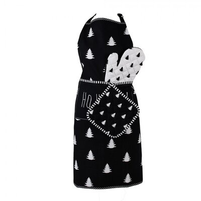 Clayre & Eef Kitchen apron Trees black