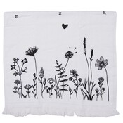 Clayre & Eef Guest towel Flowers black/white