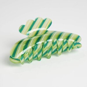 Red Cuckoo Hair Claw Clip Stripes green