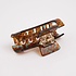 Red Cuckoo Hair Claw Clip Rectangular Marbeled brown/turquoise