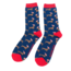 Mens Socks Bamboo Sausage Dog Santa navy