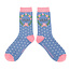 Miss Sparrow Socken Bamboo Mum Floral Wreath blue