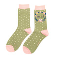 Miss Sparrow Socken Bamboo Mum Floral Wreath moss