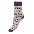 Joya Socken Wollmix Diamond cream/purple