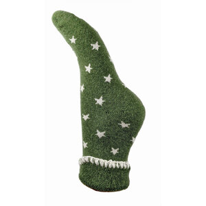 Joya Socken Wollmix extra thick Stars green/cream