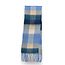 Schal Wool Mix Soft Checked with Tassel blues
