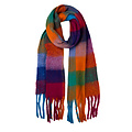 Pure & Cozy Schal Wool Mix Soft Checked with Tassel festive