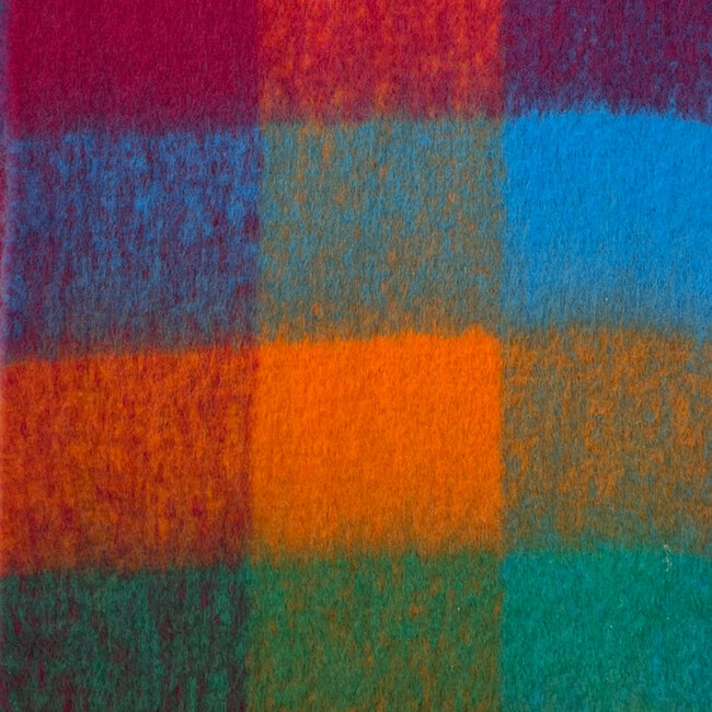 Schal Wool Mix Soft Checked with Tassel festive