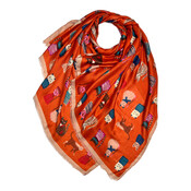 M&K Collection Scarf Cats rust