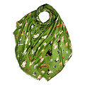 M&K Collection Scarf Dogs green