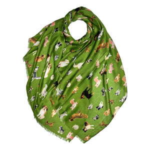 M&K Collection Scarf Dogs green