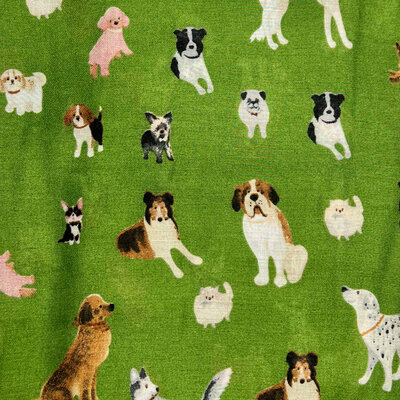 M&K Collection Scarf Dogs green