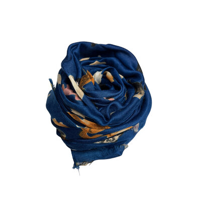 M&K Collection Scarf Dogs navy