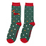 Männer-Socken Bamboo Festive Sausage Dogs dark green
