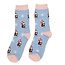 Socks Bamboo Skiing Penguins powder blue
