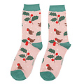 Miss Sparrow Socks Bamboo Winter Hedgerow dusky pink