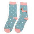 Miss Sparrow Socks Bamboo Festive Sausage Dogs duck egg