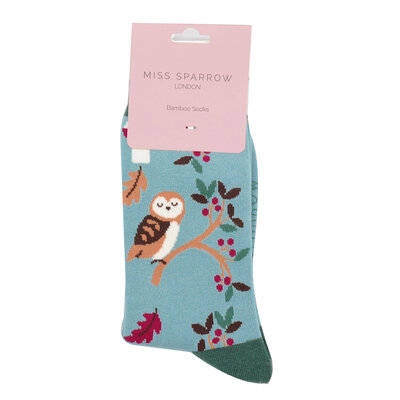 Miss Sparrow Socken Bamboo Woodland duck egg